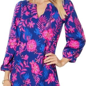 Lilly Pulitzer **EUC** 3/4 sleeve Blue Med Never Ending Summer Dress